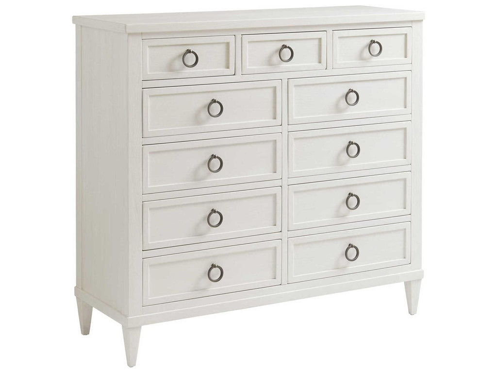 Home Pinecrest 11-Drawer Gentleman's Chest in Shell White