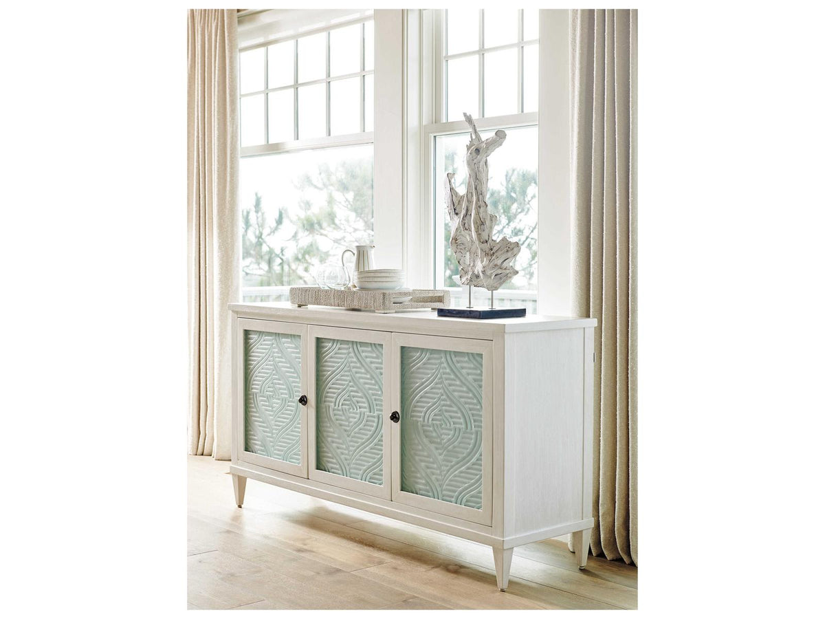 Ocean Breeze Turtle Point Buffet in Shell White and Sea Glass