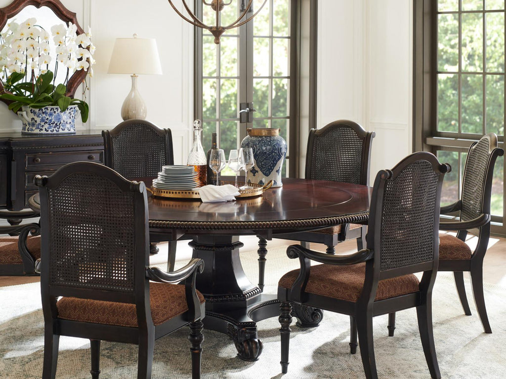 Kingstown Bonaire 60-Inch Round Dining Table with 5 Extension Leaves