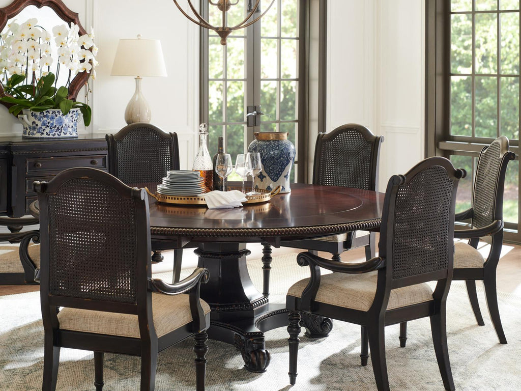 Kingstown Bonaire 60-Inch Round Dining Table with 5 Extension Leaves