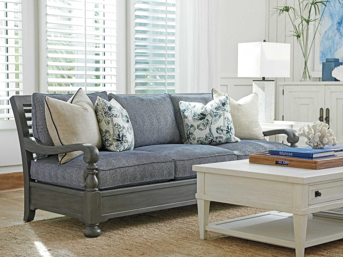 Ocean Breeze Bluffton 3-Seat Sofa in Seagull Gray