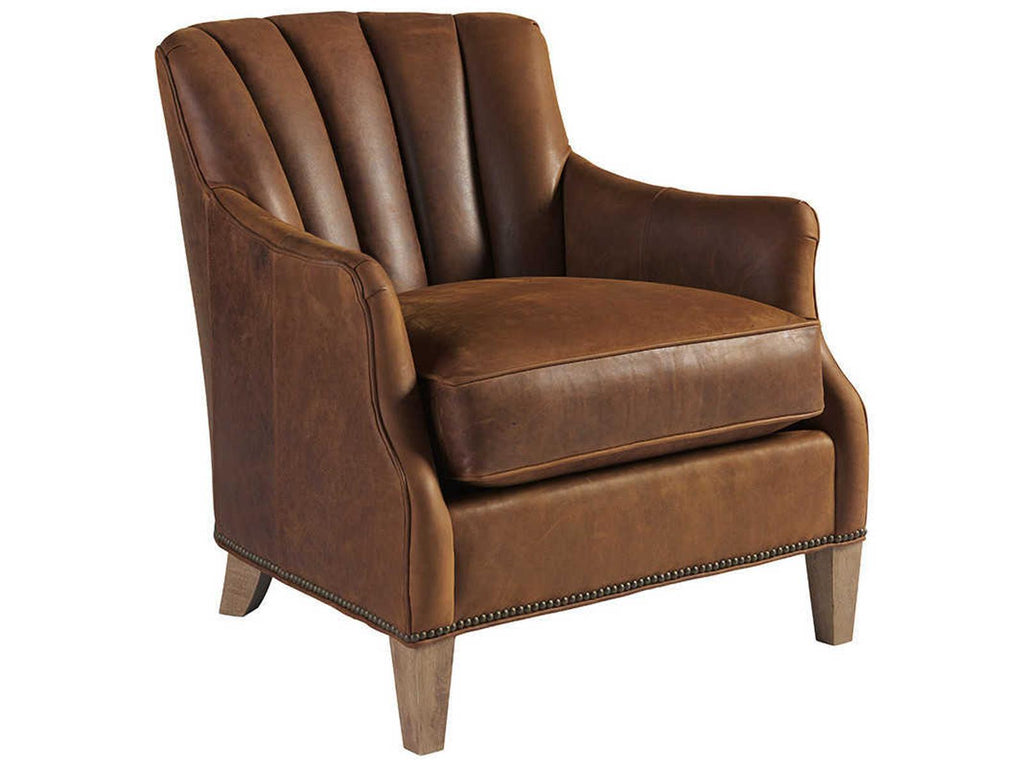 Home Los Altos Princeton Leather Accent Chair with Nailhead Trim