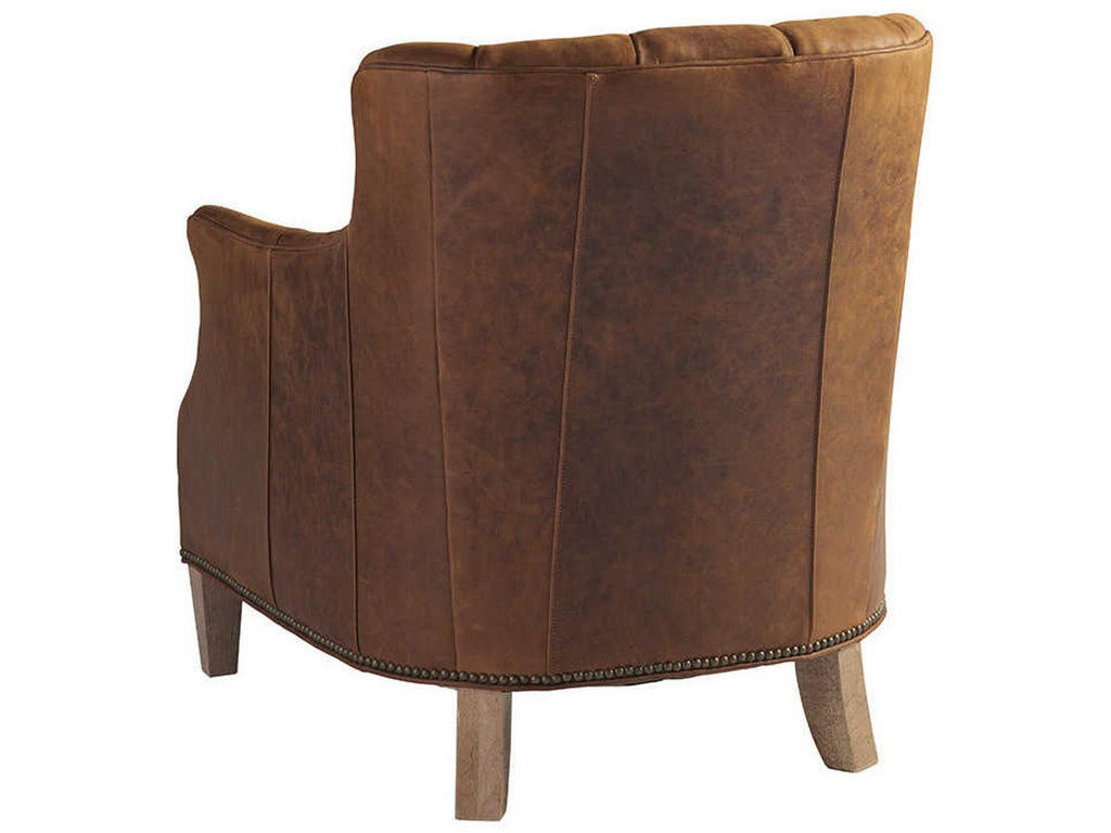 Home Los Altos Princeton Leather Accent Chair with Nailhead Trim