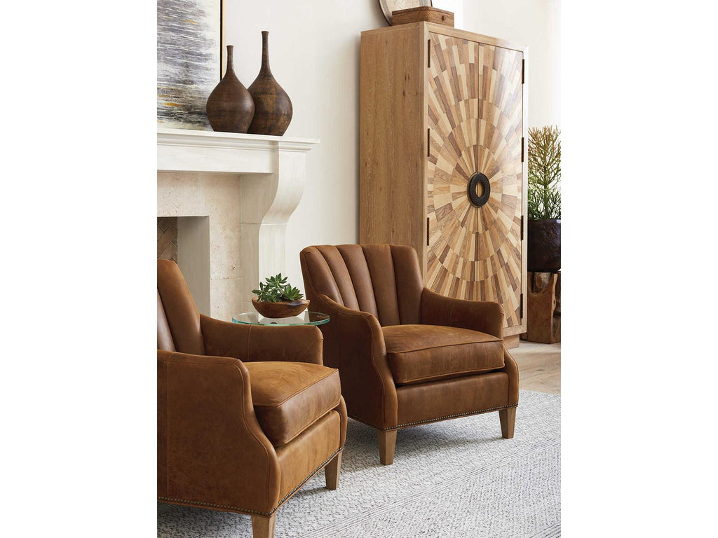 Home Los Altos Princeton Leather Accent Chair with Nailhead Trim