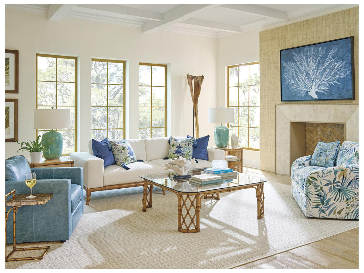 Key Biscayne Star Island 2-Seat Sofa in White Upholstery