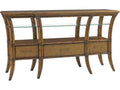 Bali Hai Oyster Reef Sideboard with Raffia Drawer Fronts in Caribbean Sunset
