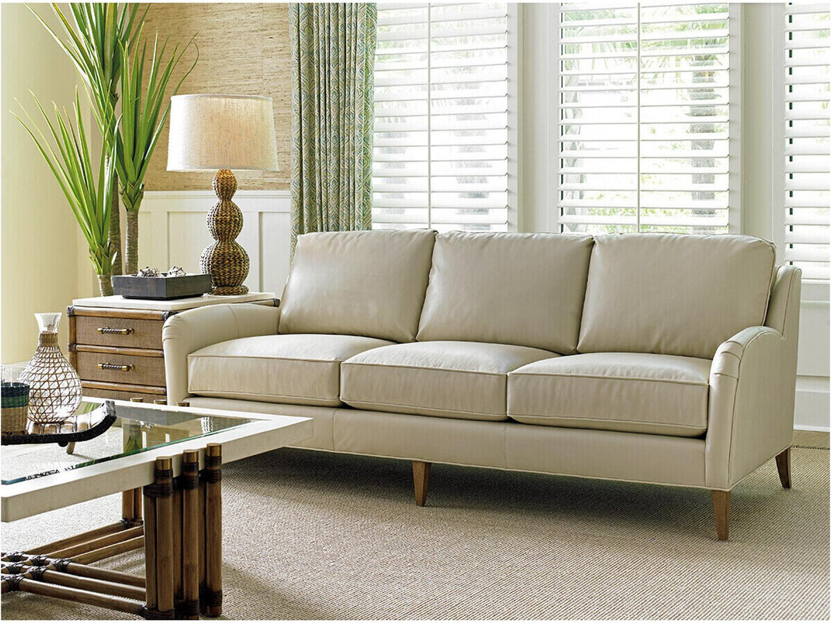 Twin Palms Coconut Grove 3-Seat Leather Sofa