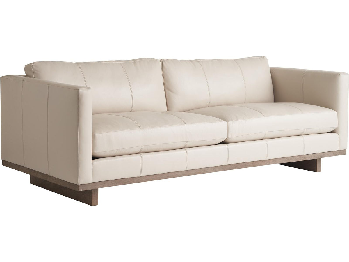 Sunset Key Beige Leather Sofa