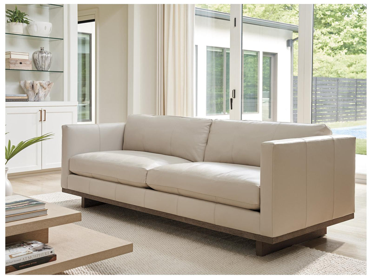 Sunset Key Beige Leather Sofa