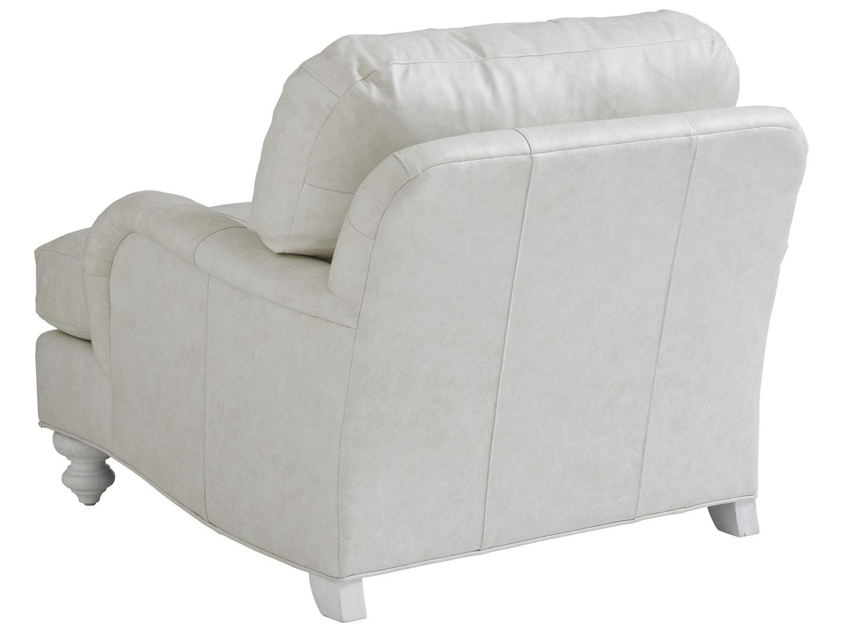 Ocean Breeze White Leather Accent Chair