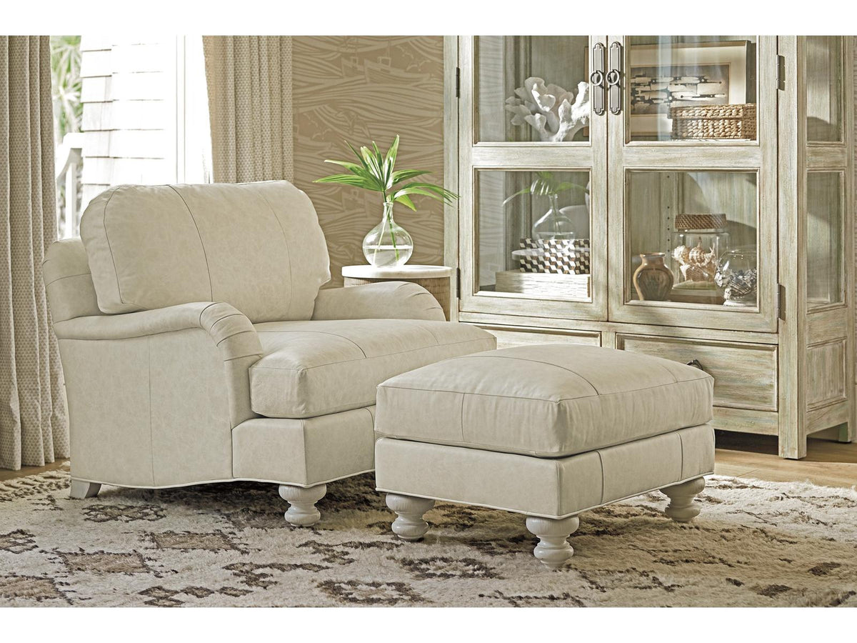 Ocean Breeze White Leather Accent Chair