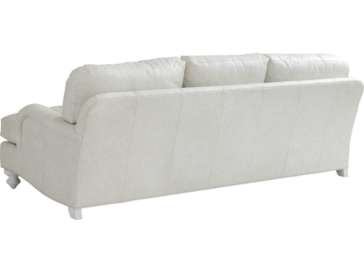 Ocean Breeze Gilmore Leather Sofa in Seashell Finish