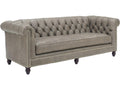 Manchester 3-Seat Leather Sofa with Tufted Back and Nailhead Trim