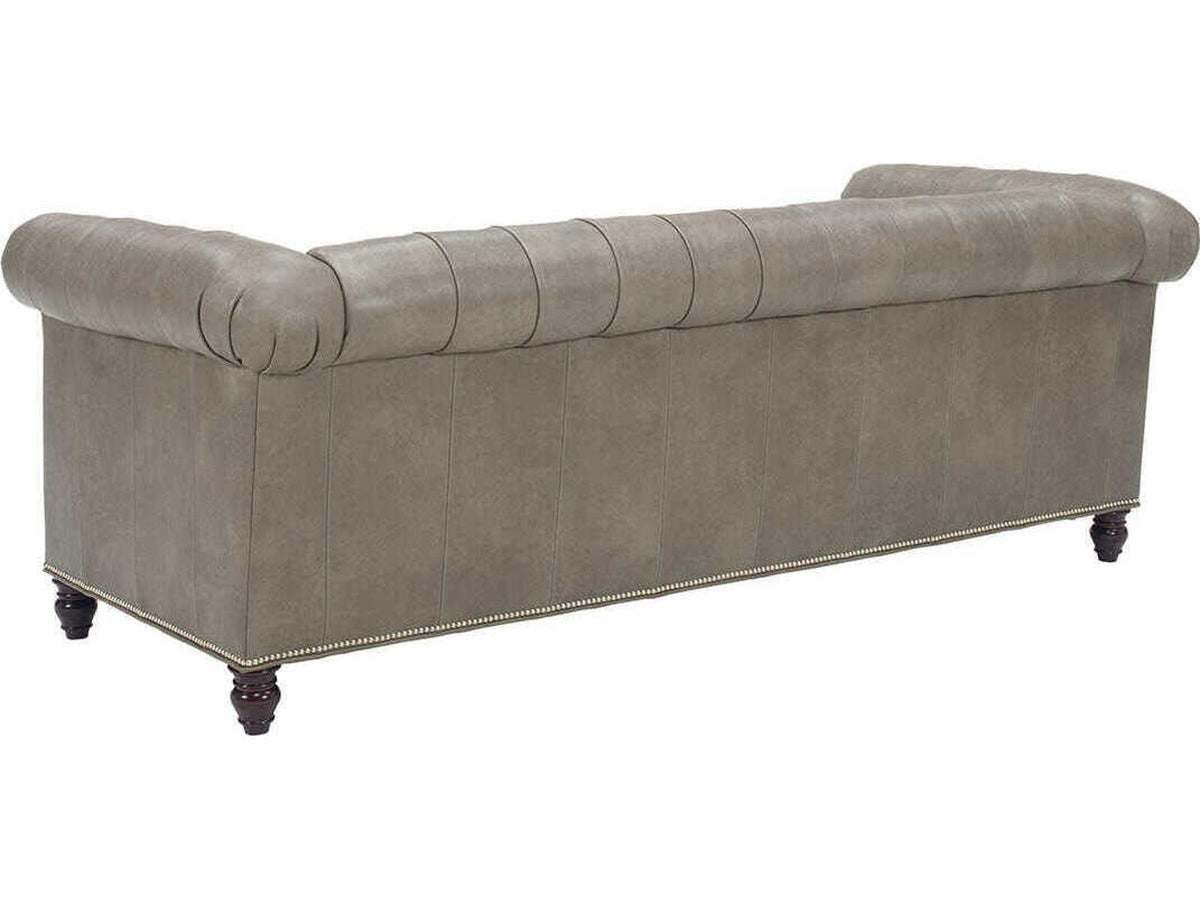 Manchester 3-Seat Leather Sofa with Tufted Back and Nailhead Trim