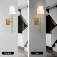 Torch Fabric Shade Wall Sconce