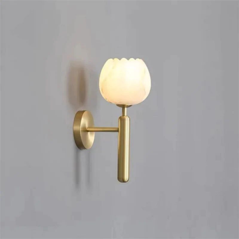 Tulip Alabaster Wall Sconce For Bedside