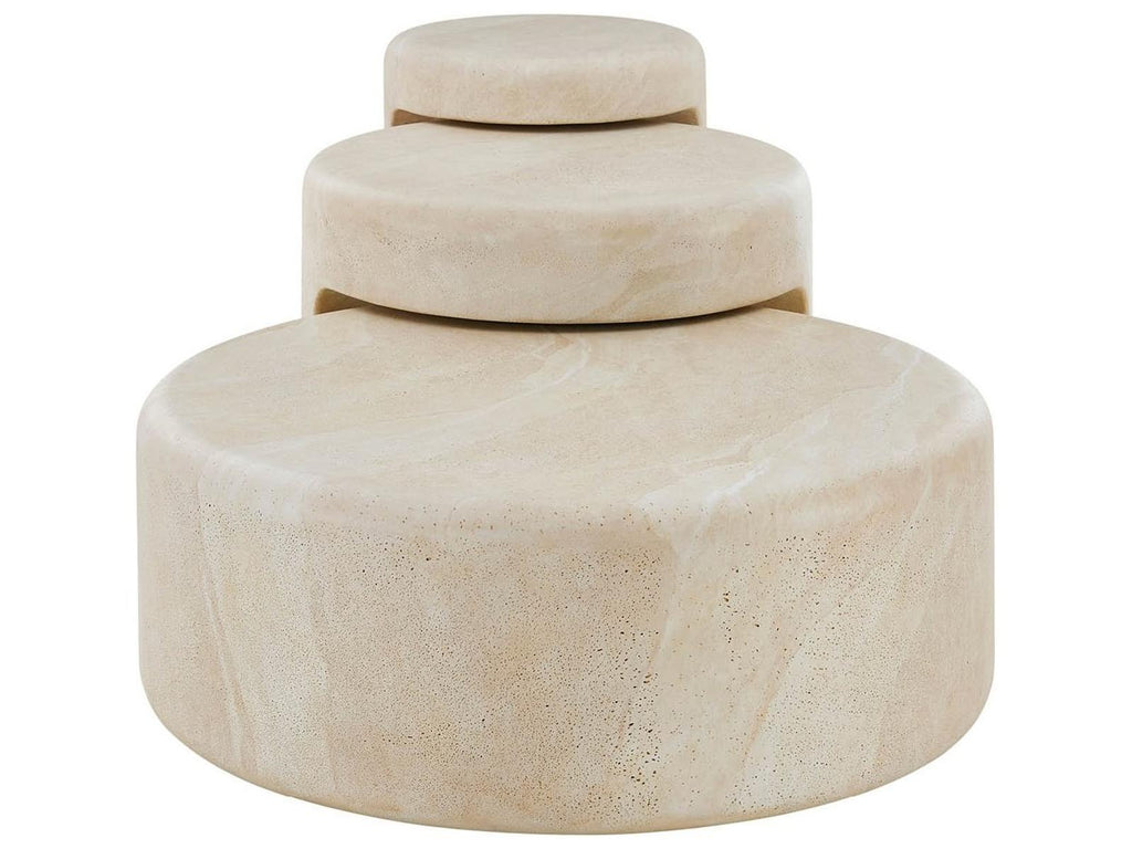 Modern Round Faux Stone End Table