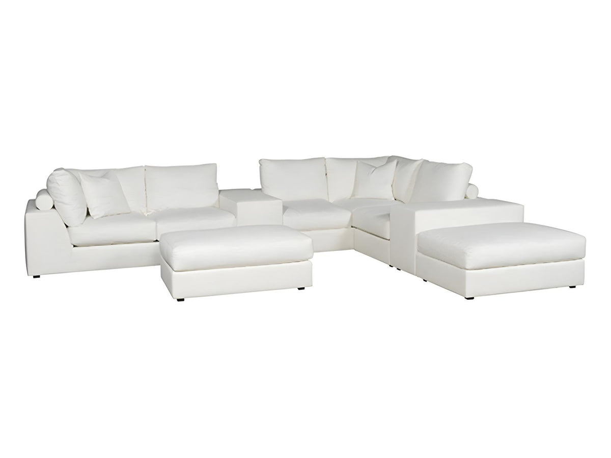 Ease White Upholstered Sectional Sofa