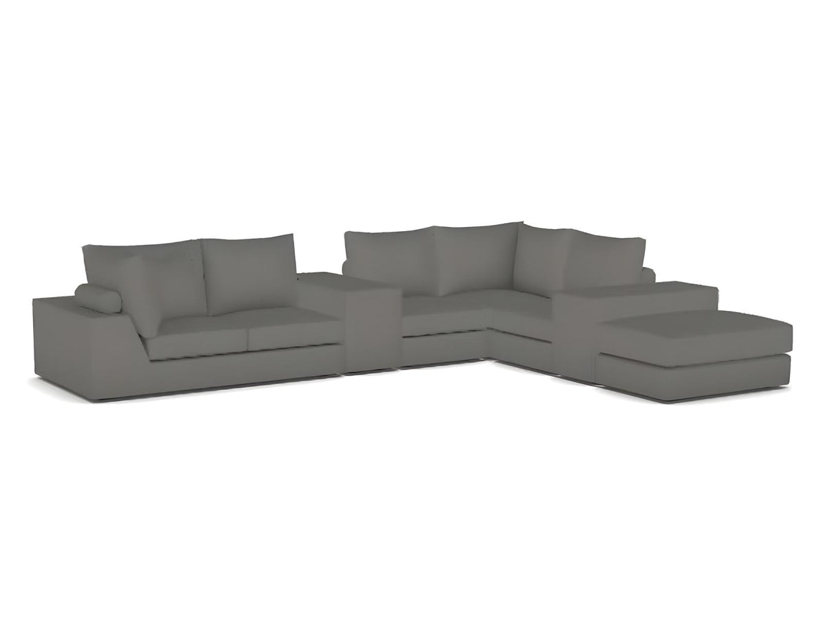 Ease Gray Upholstered Sectional Sofa