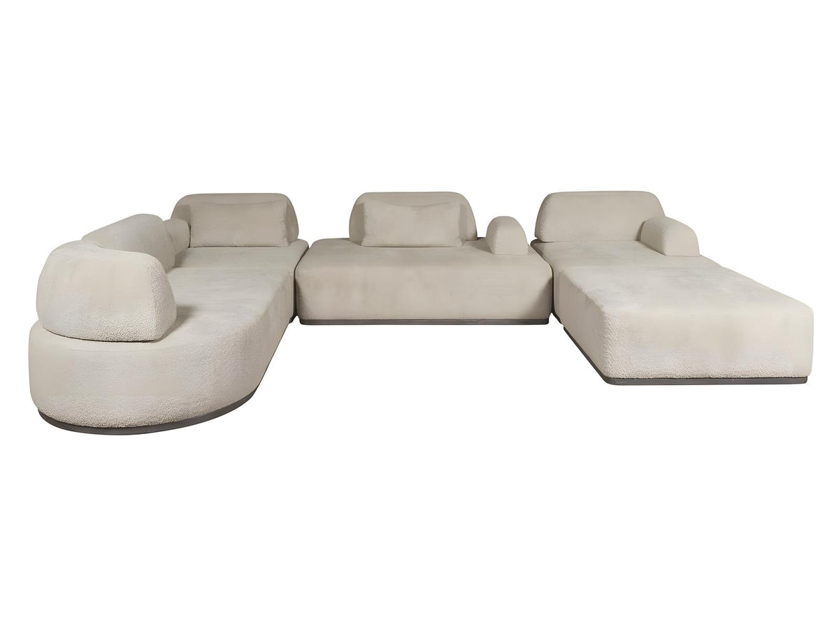 Ease Beige Upholstered Sectional Sofa