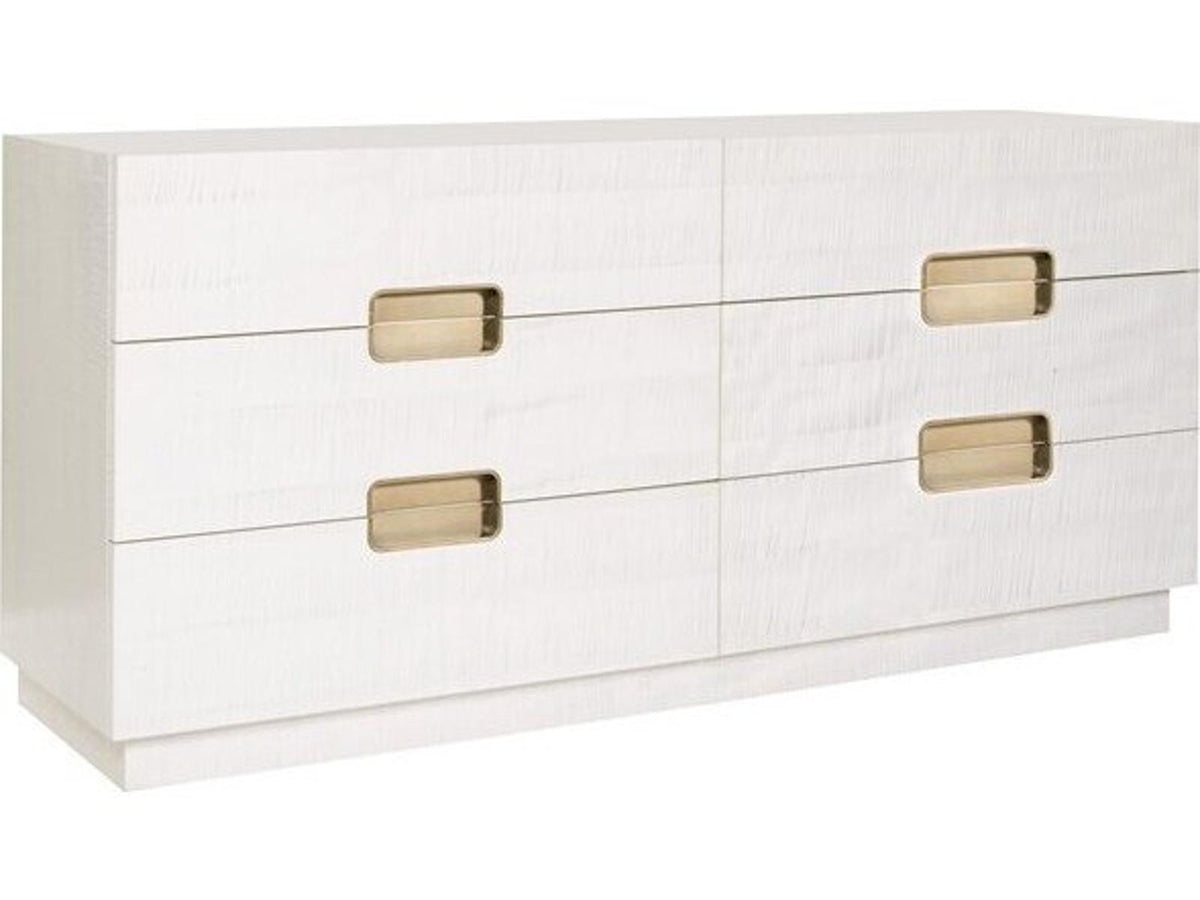 Splendor 4-Drawers White Solid Wood Double Dresser