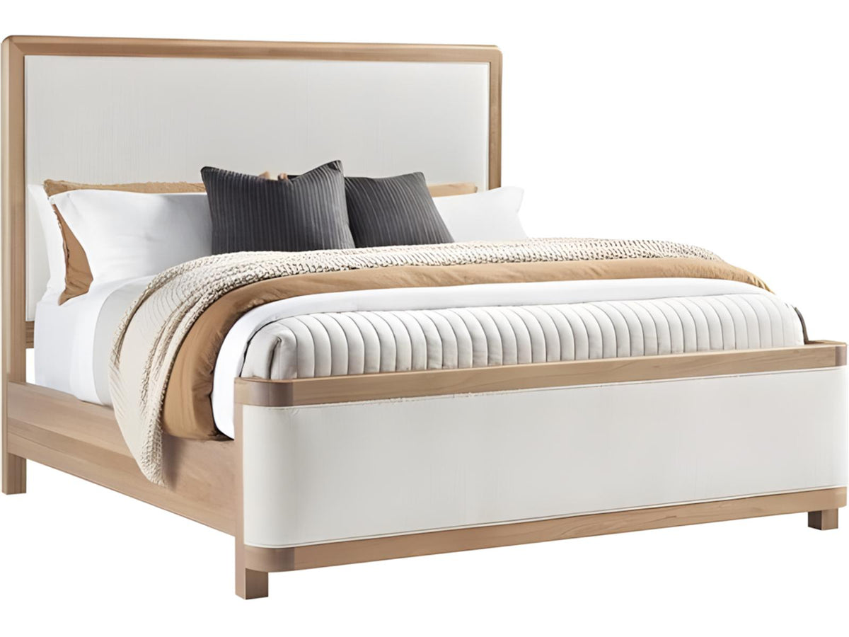 Form Upholstered Queen Bed in Kenworth Pearl and Wheat Finish