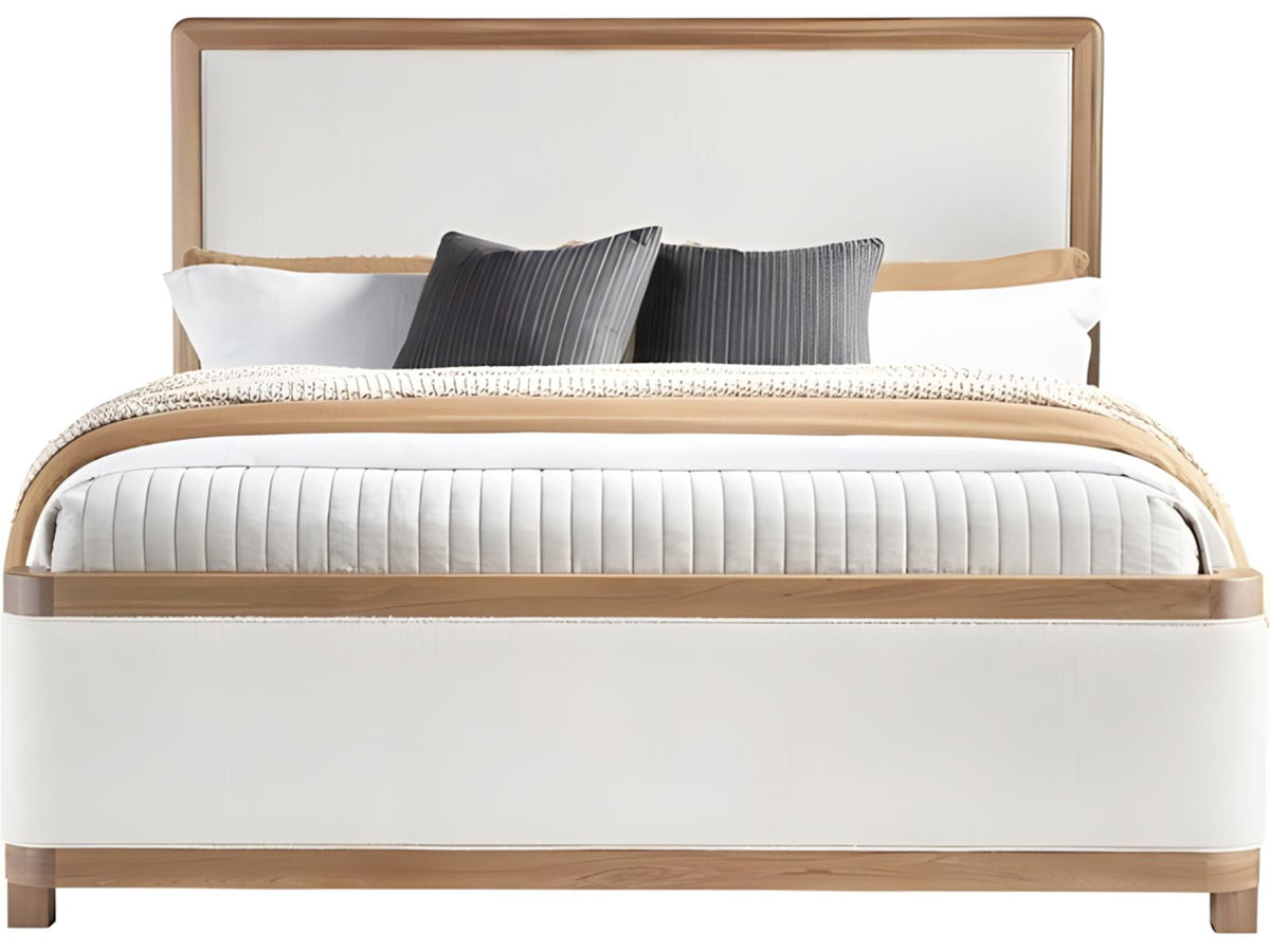 Form Upholstered Queen Bed in Kenworth Pearl and Wheat Finish
