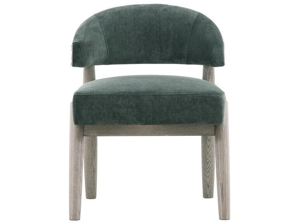 Waverly Pine Wood Green Velvet Upholstered Armless Dining Chair