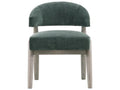 Waverly Pine Wood Green Velvet Upholstered Armless Dining Chair