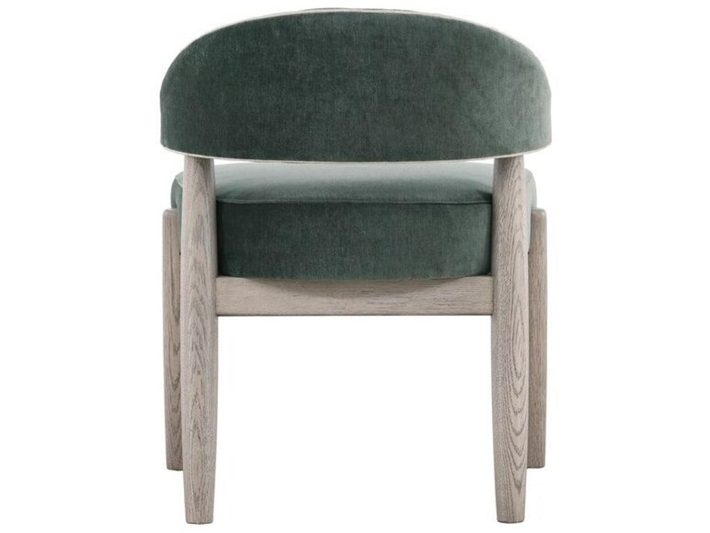 Waverly Pine Wood Green Velvet Upholstered Armless Dining Chair