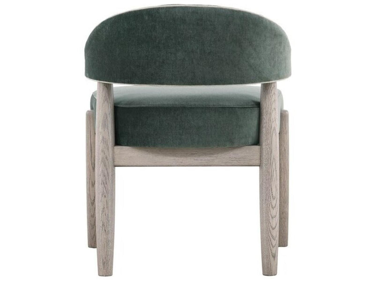 Waverly Pine Wood Green Velvet Upholstered Armless Dining Chair
