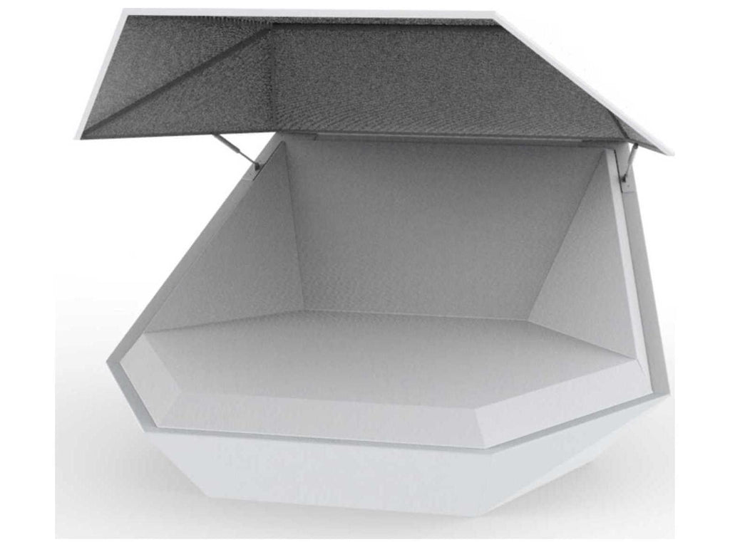 Faz Illuminated Daybed with Hinged Canopy in White