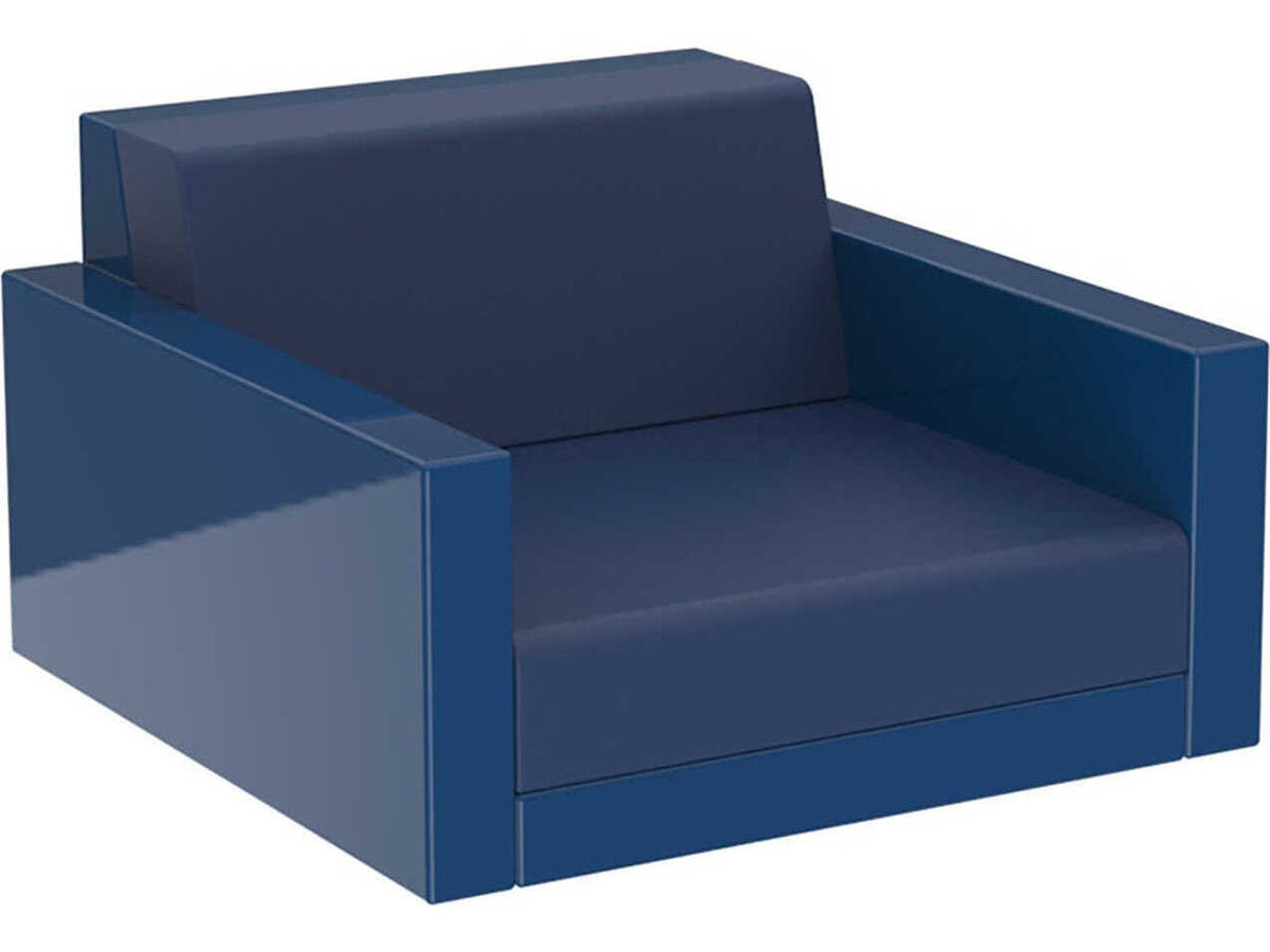 Pixel Blue Fabric Accent Chair