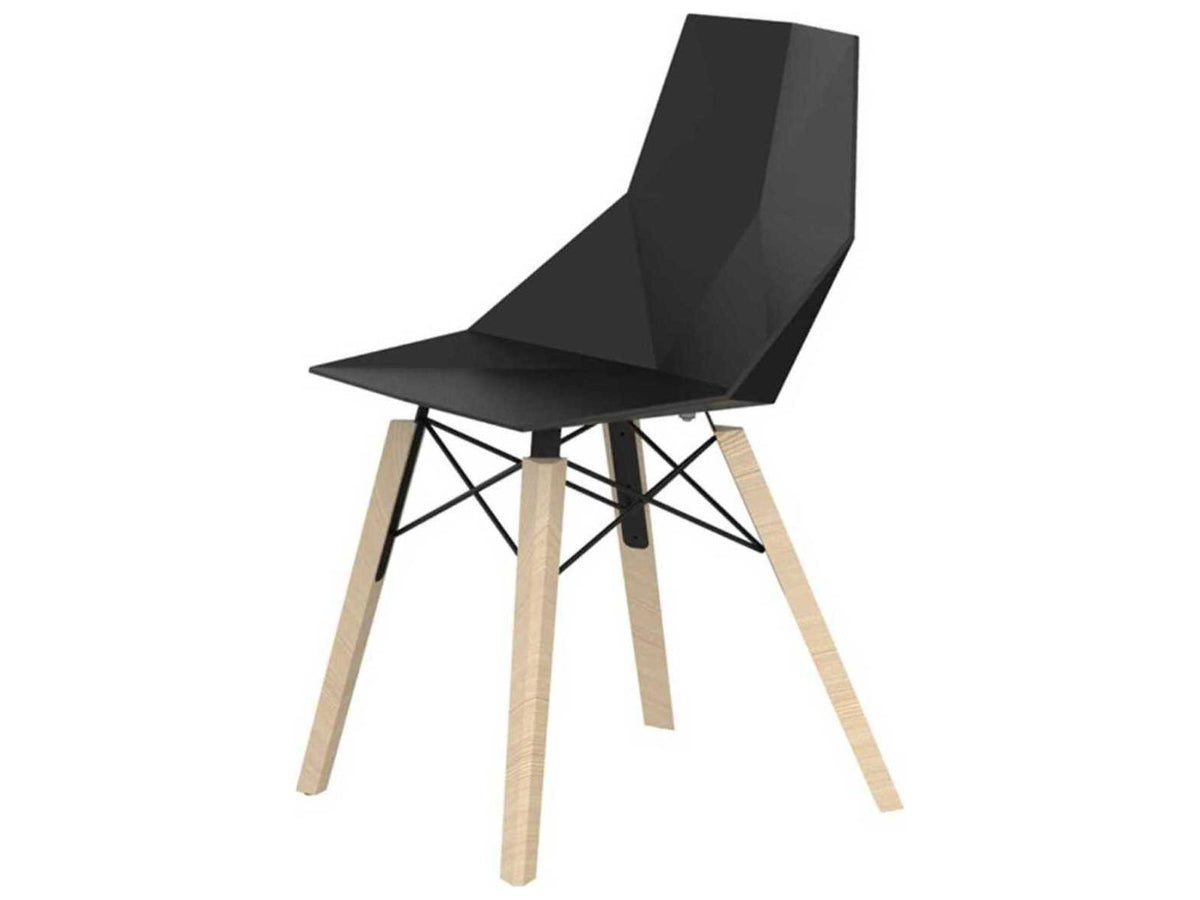 Faz Wood Beech Black Side Dining Chair Set of 4
