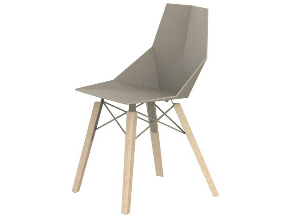 Faz Wood Beech Beige Side Dining Chair Set of 4
