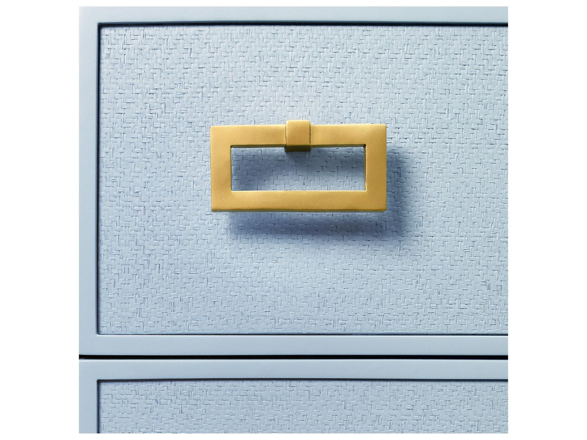 Radley 3-Drawer Side Table with Matte Light Blue Frame