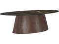 Caldera 90-Inch Oval Dining Table in Lava Marble and Dark Oak