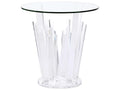 Geode Round Glass Clear End Table