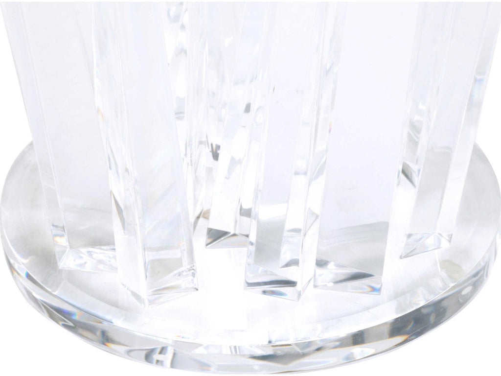 Geode Round Glass Clear End Table