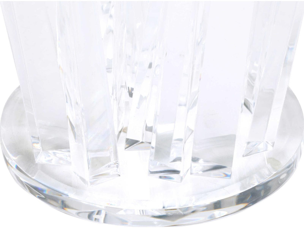 Geode Round Glass Clear End Table