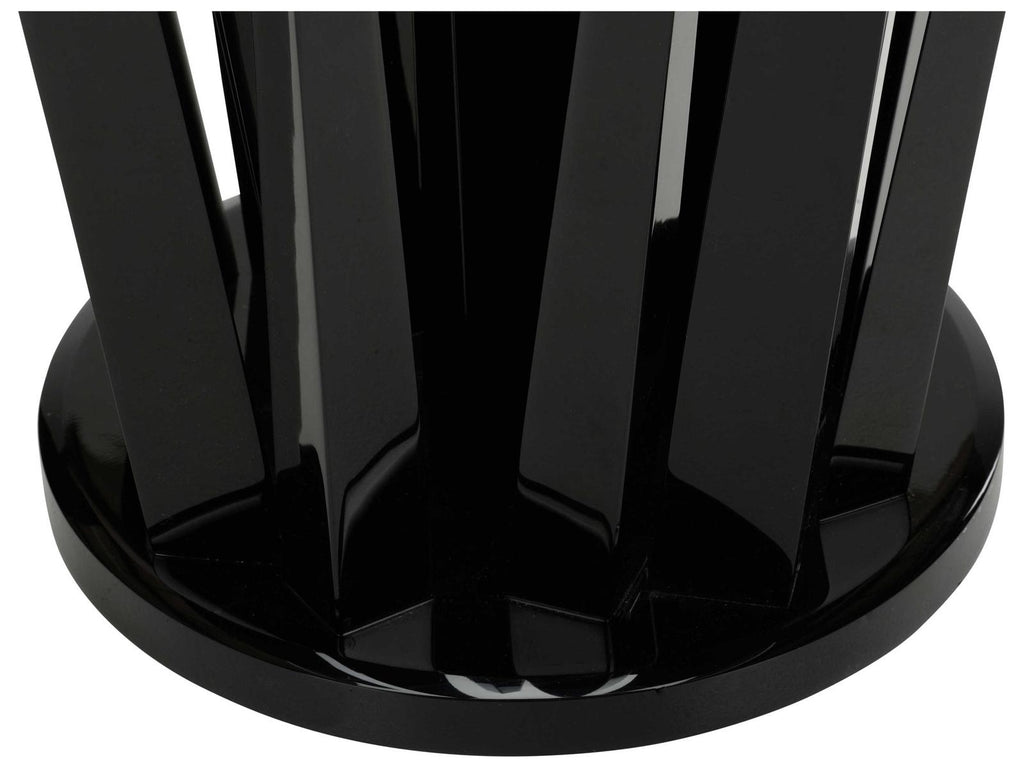 Geode Round Glass Black End Table
