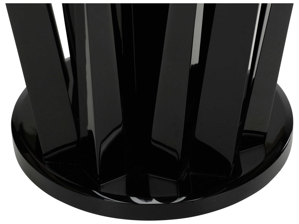 Geode Round Glass Black End Table