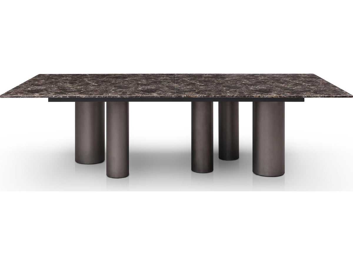 Envie Rectangular Dining Table Dark Emperador Marble with Black Bronze