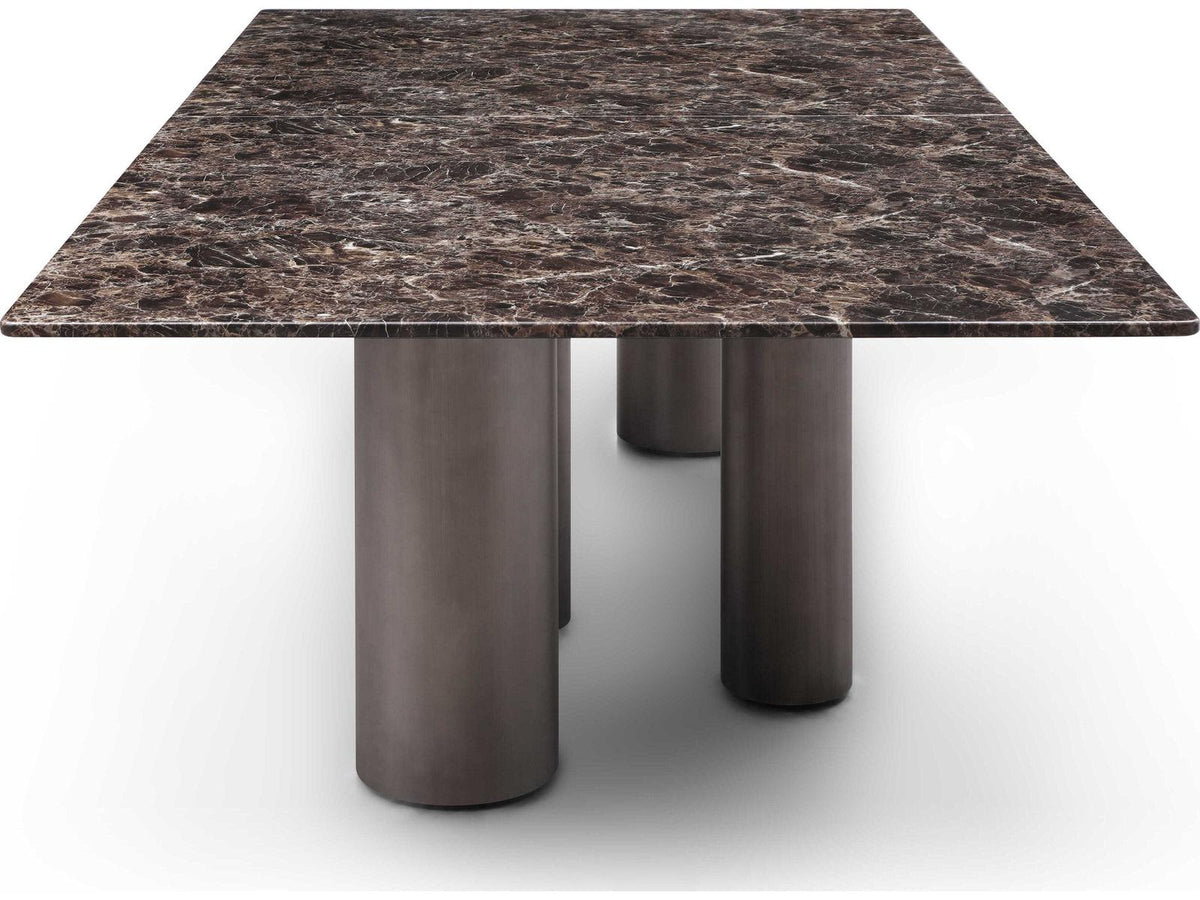Envie Rectangular Dining Table Dark Emperador Marble with Black Bronze