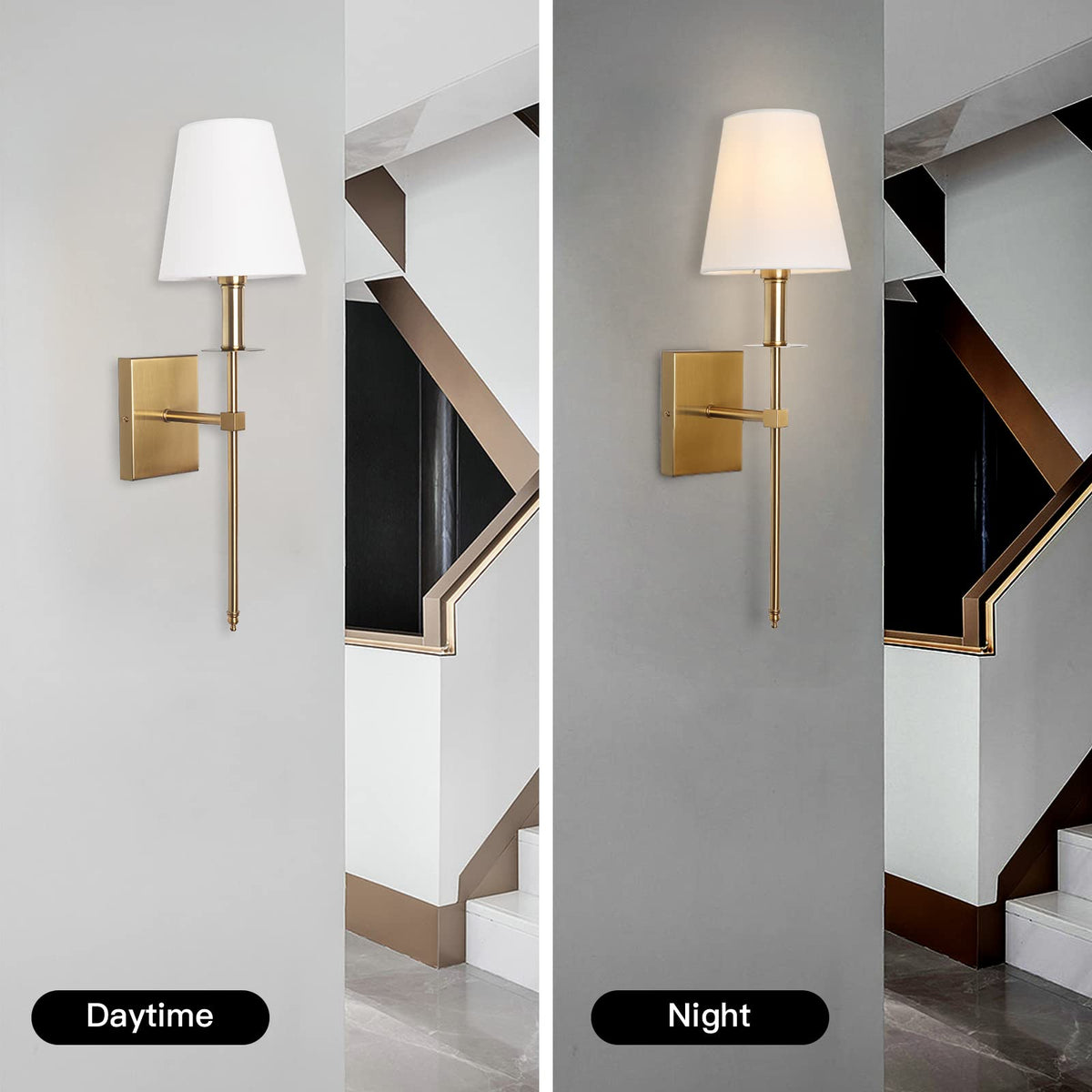 Torch Fabric Shade Wall Sconce