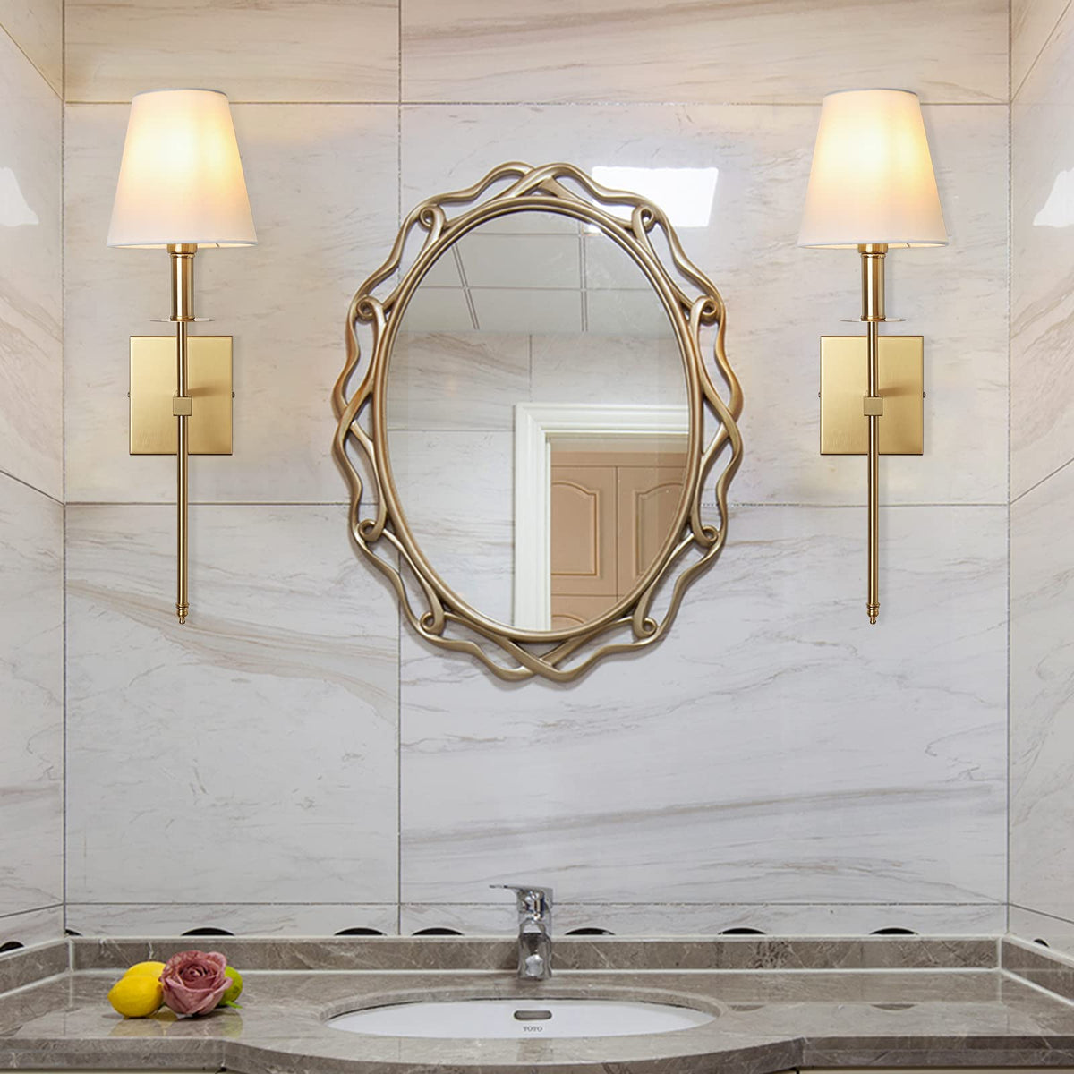 Torch Fabric Shade Wall Sconce