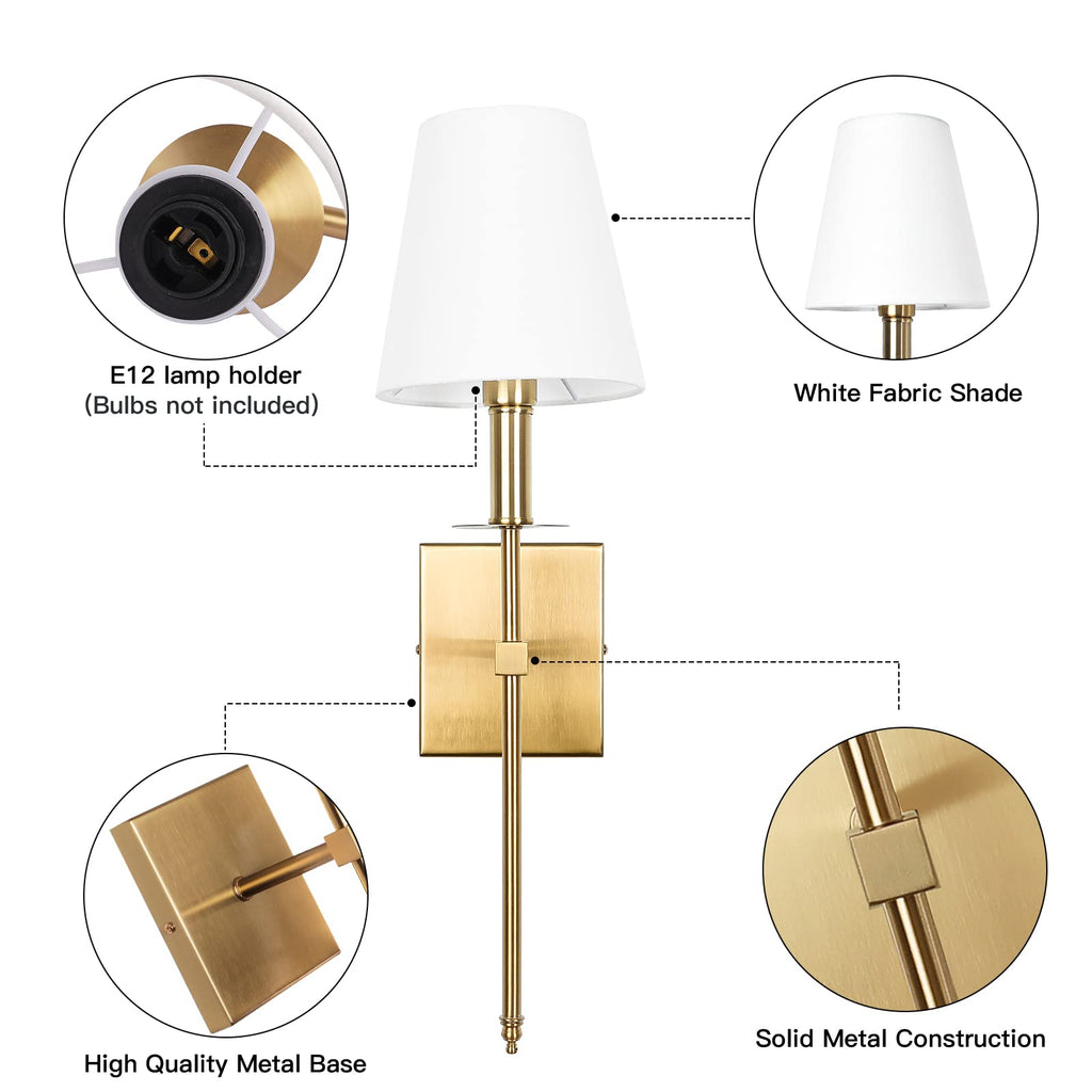 Torch Fabric Shade Wall Sconce