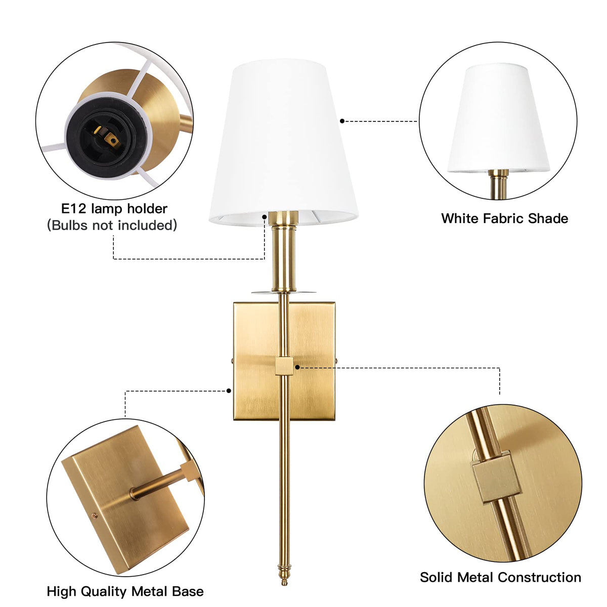 Torch Fabric Shade Wall Sconce