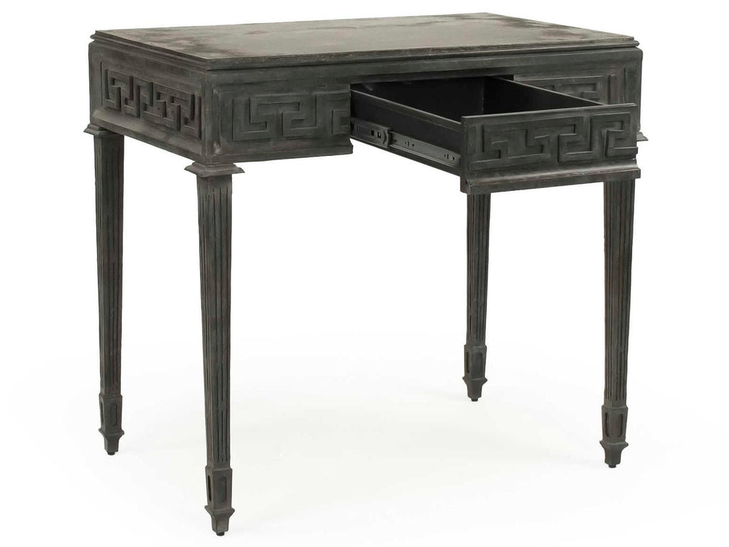 Rectangular Metal Charcoal End Table