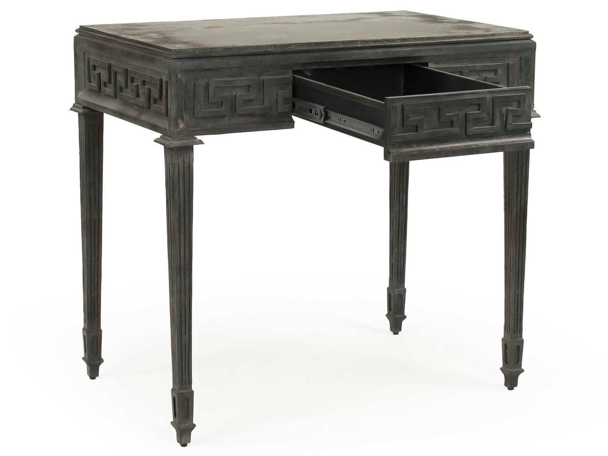 Rectangular Metal Charcoal End Table